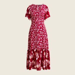 J. CREW Drapey Flutter-Sleeve Dress